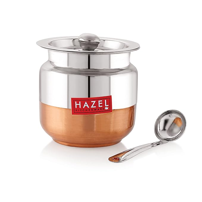 Hazel Stainless Steel Oil and Ghee Container with Spoon for Kitchen 300 ml Multipurpose Oil