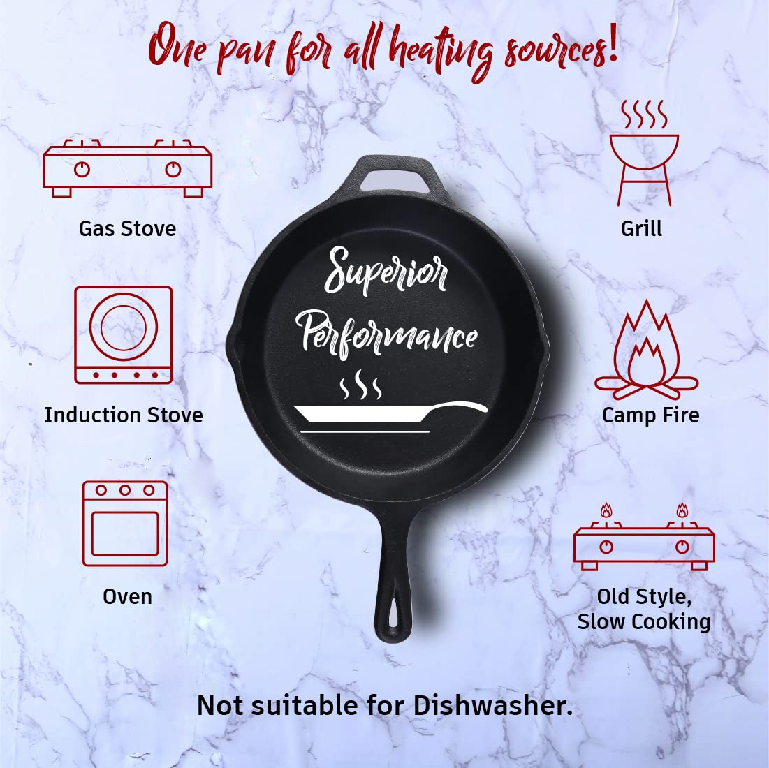 Wonderchef Forza Pre Seasoned 15 Cm Cast Iron Fry Pan | Black