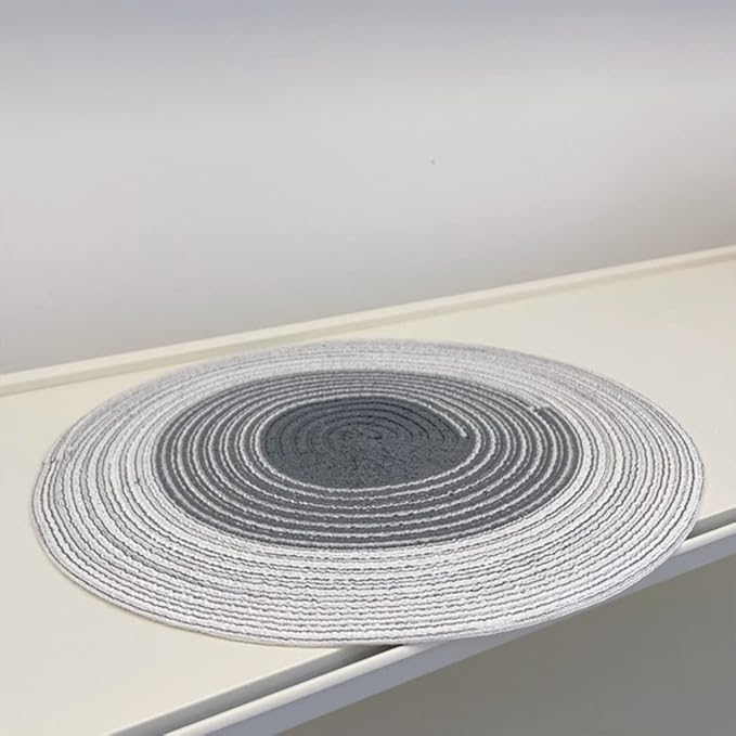 Spatlus Jute Placemats Set of 4 Heat Resistant Round Place Mats Natural Dining Table Grey