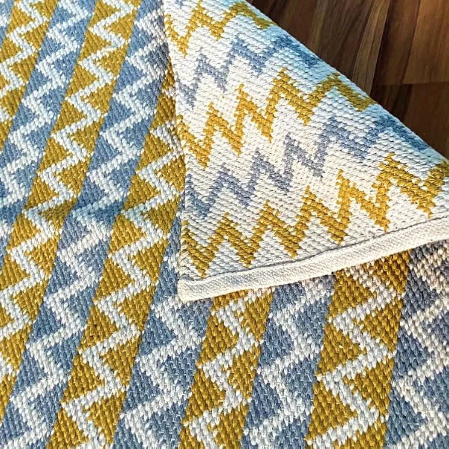 Sajavat Home Cotton Rectangular Floor Rug Colour Yellow
