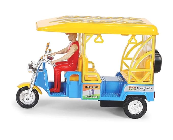 Centy Toys e Rickshaw with Realistic Design 3 Wheels Pull Back Action
