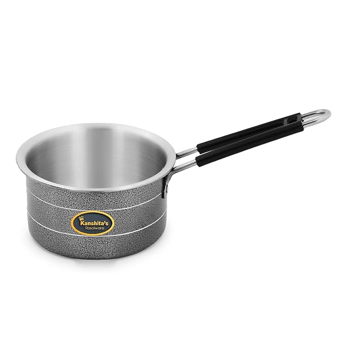Kanshitas Rasoiware Black Aluminium Tea Pan Sauce pan 1 Liter