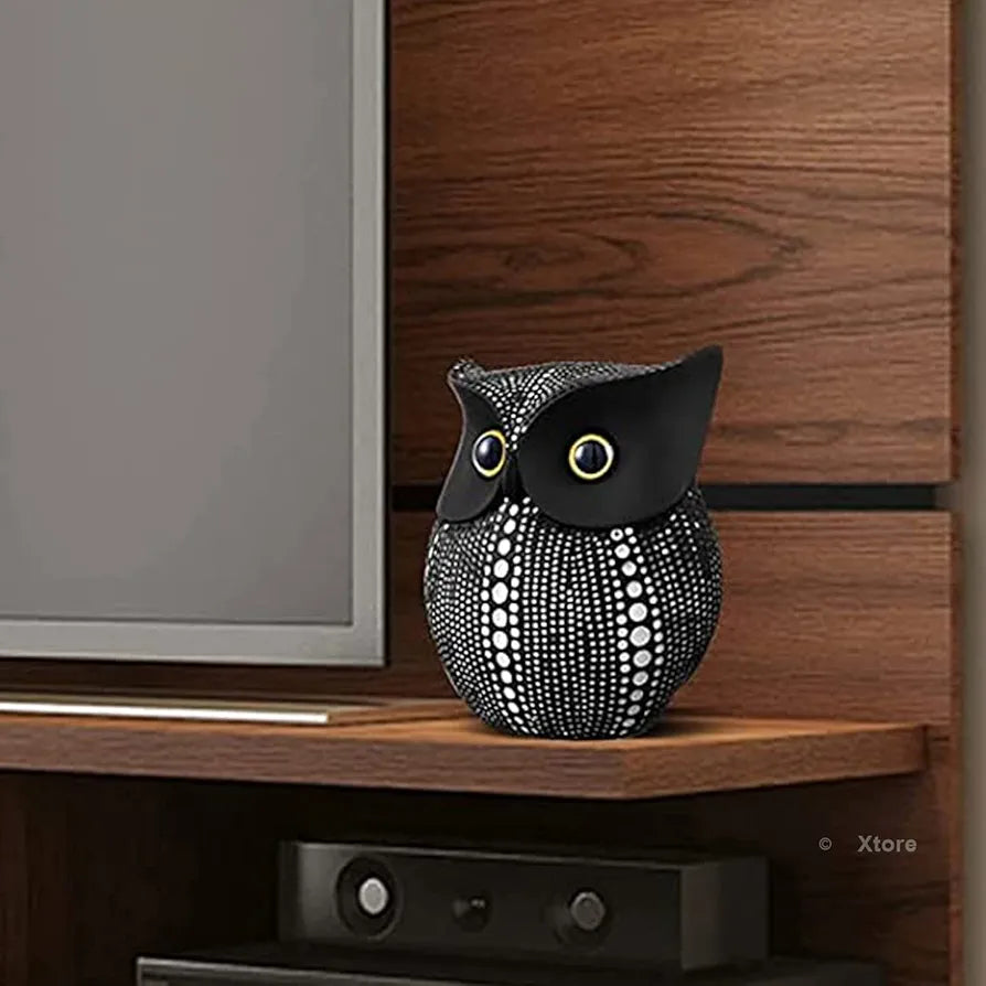Xtore Modern Classy Lucky Owl Resin Art Figure Showpiece