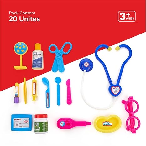 Zudo Toys Doctor's Kit Play Set 20 Toy Pieces Doctor Role Play Set Doctor Kit