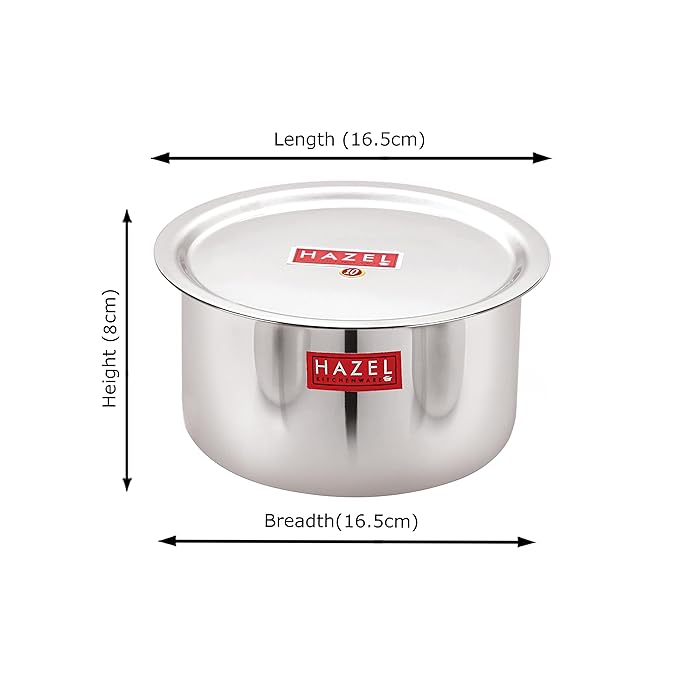 Hazel Alfa Stainless Steel Tope Patila with Lid Premium Heavy Gauge Flat Bottom Boiling Vessels