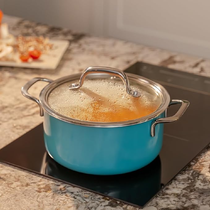 Arttdinox Vida Stainless Steel Triply Casserole With Lid | Biryani Pot | Stock Pot With Lid | Jindal Stainless | 20cm | 3 Ltr