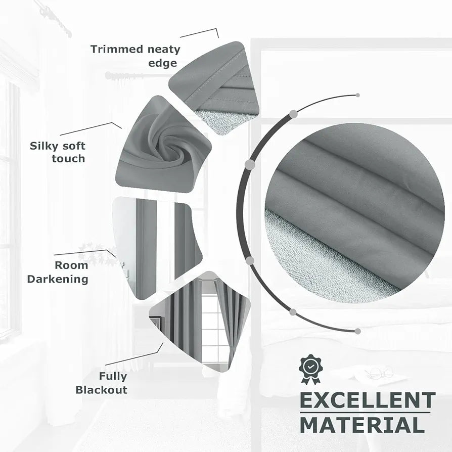 Divine Casa Velvet Blackout Curtain 5 Feet Premium Thermal Insulated & Noise Reducing Room Darkening Window Panel for Home & Office (Pack of 1)