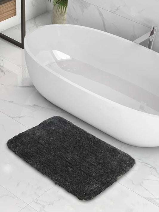 Sashaa World Microfiber Bathmat Colour Charcoal (Pack of 2)