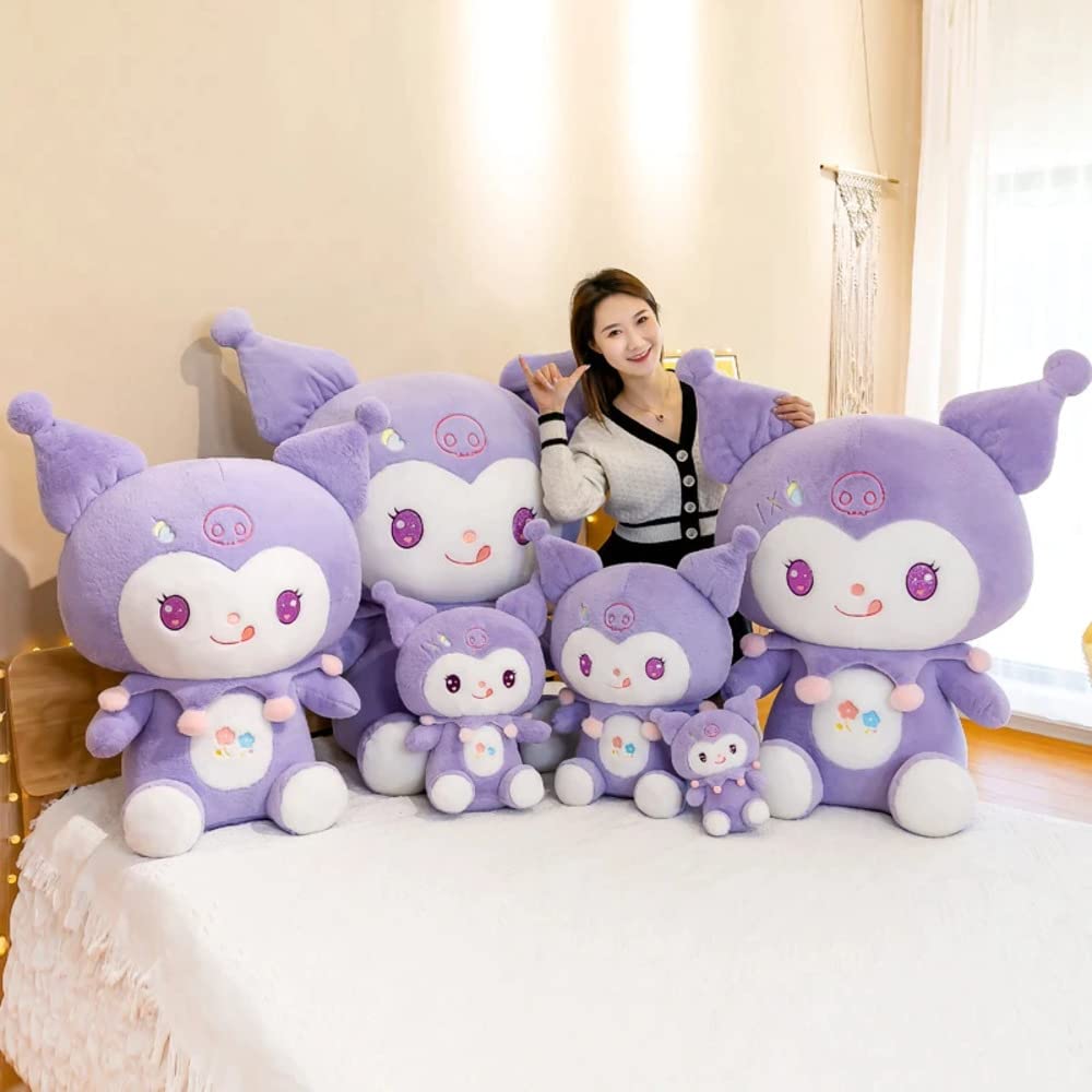 Tickles Cute Anime Cartoon Character Soft Stuffed Plush Toy for Kids Color Purple 26 cm