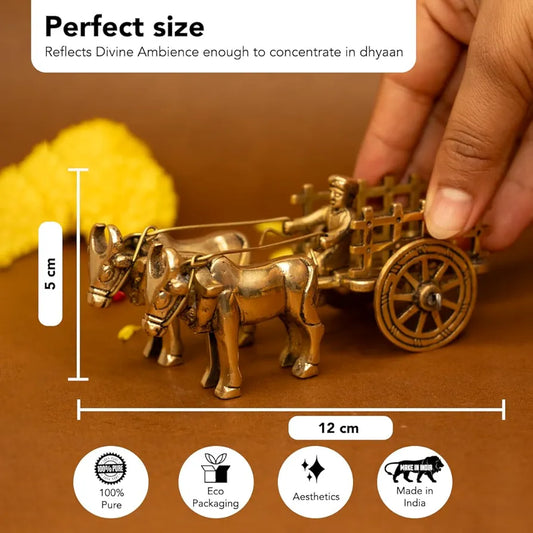 Ekhasa Pure Brass Bullock Cart Home Decor Bailgadi Brass Antique Decor