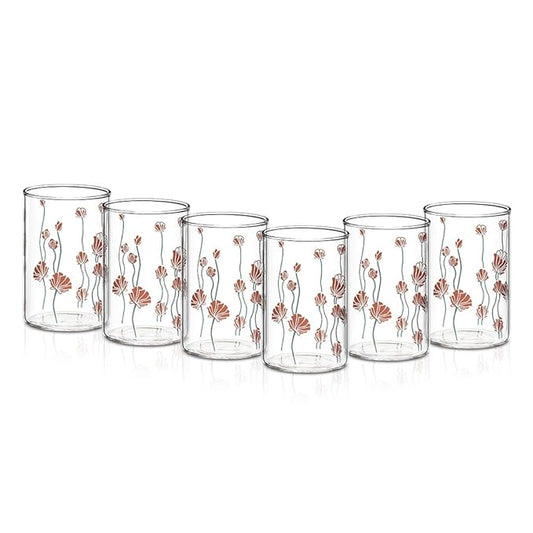 Borosil 295 Ml Set of 6 Piece Buds Vision Transparent Drinking Glass