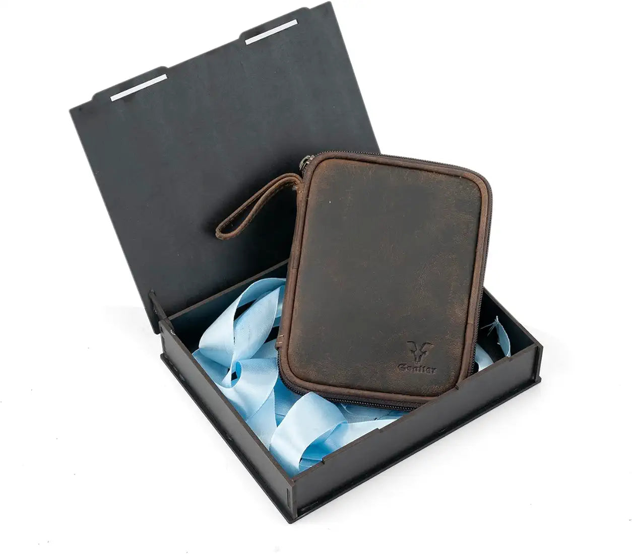 Goatter Genuine Leather Gift Hamper for Men,Tech Organizer for Travel and Daily Use,