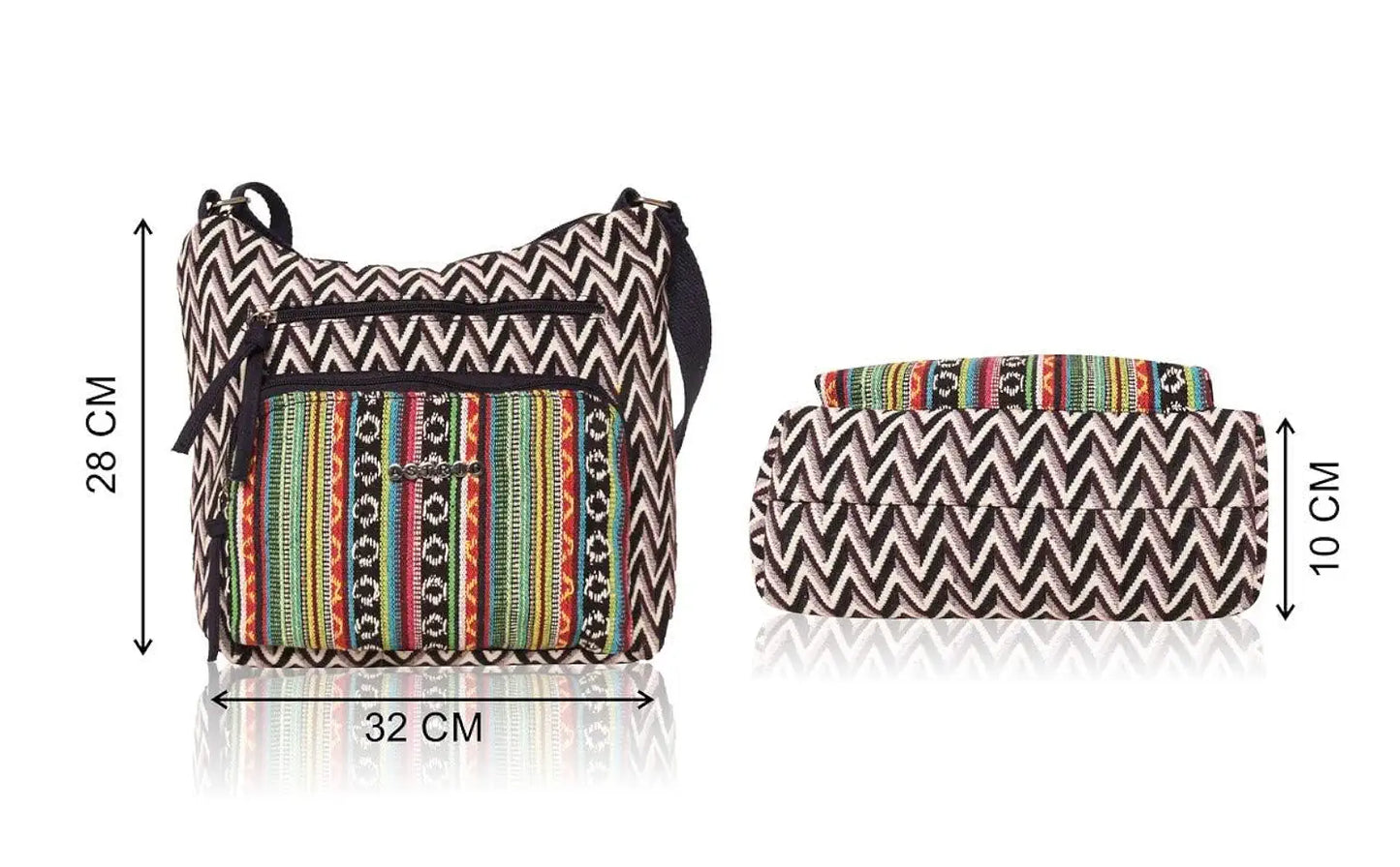 Astrid Multicolor Cotton Sling Bag for Women