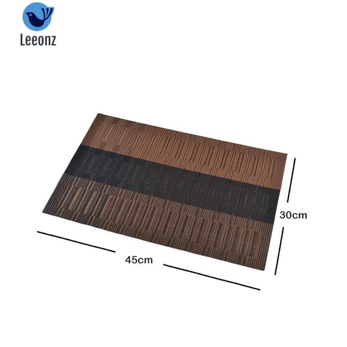 Leeonz Easy to Clean Washable Non-Slip Heat Resistant Table Mats Set of 6 pcs