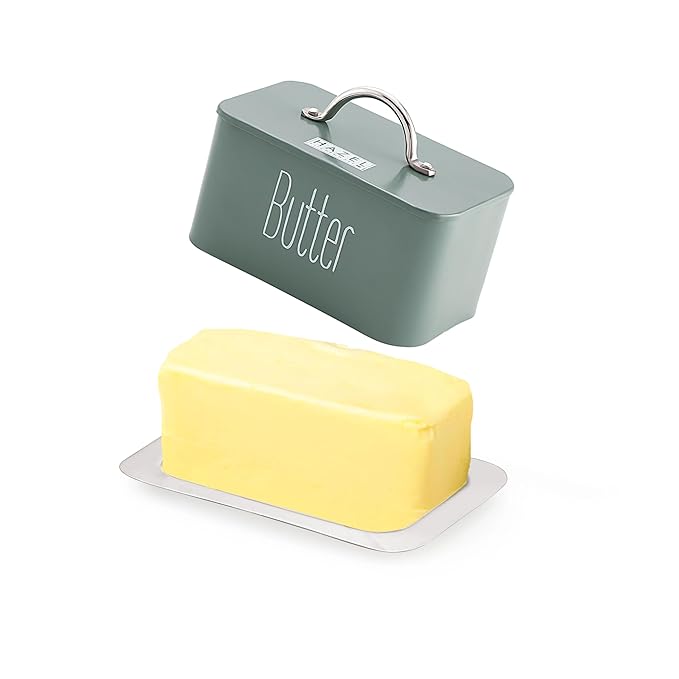 Hazel Butter Box Container with Handle Lid 500 gram Butter Dish with Cover