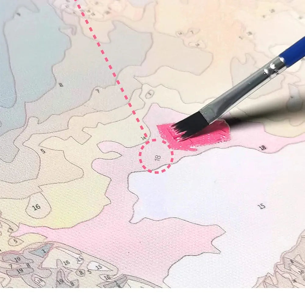 TULIP N TURTLE® RAMA DIY Acrylic Paint by Number Kit for Adults Kids Beginner Number Painting kit DIY Canvas Painting by Number. Wall Decoration DIY Painting kit for Adults