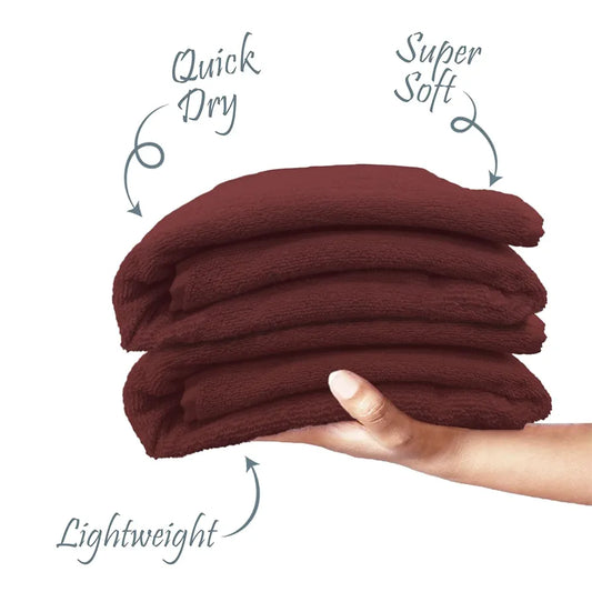 Luxe Home Cotton Bath Towel 450 GSM Quick Dry Large Size Bathroom Towels Colour Wine