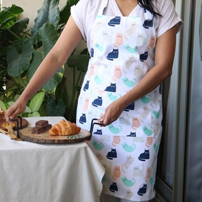 Oak & Lily Kitchen Apron Fully washable with large front pocket Multicolour