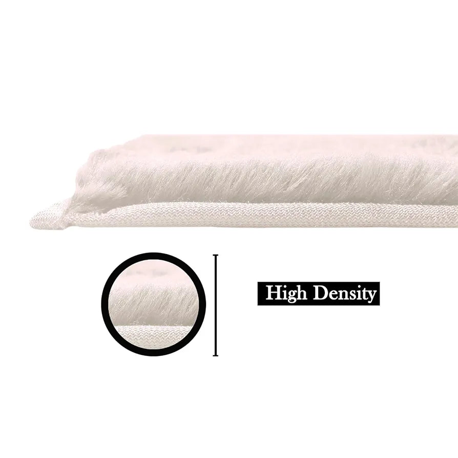 Luxe Home International Rectangular Bath Mat Super Soft Anti Skid Rabbit Fur Bathroom Mats Rug Colour Skin