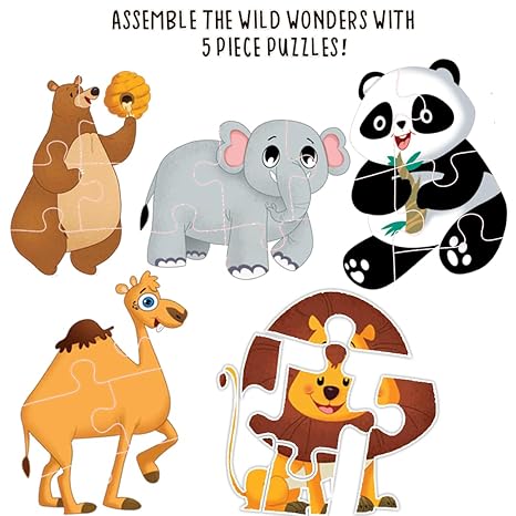 The Book Tree Animal Puzzle for Kids - 60 Piece Animals Jigsaw & Toddler Puzzles with 1 Board Book