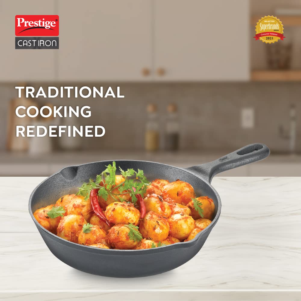 Prestige Cast Iron Fry Pan 200 mm (Black)