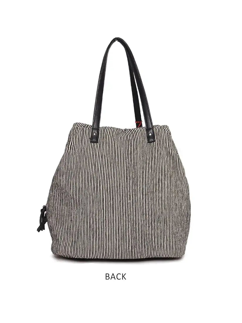 Astrid Multicompartment Striped Bag For Women And Girls With Extra Strond Zipper And BIodegradable