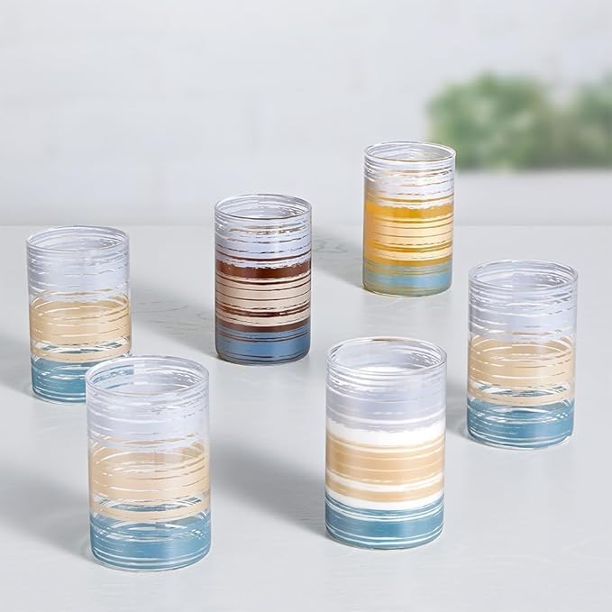 Borosil Artisan Glance 295 Ml 6 Pieces Set Transparent Drinking Glass
