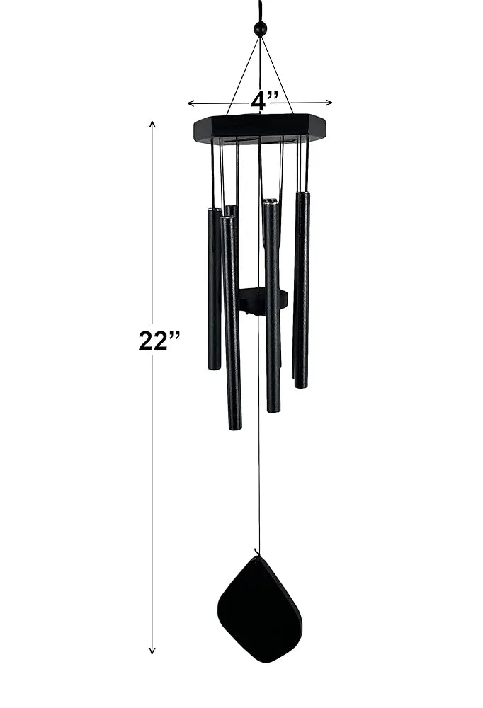 Digant Handcrafted Black 7 Metal Pipes Wind Chime Black