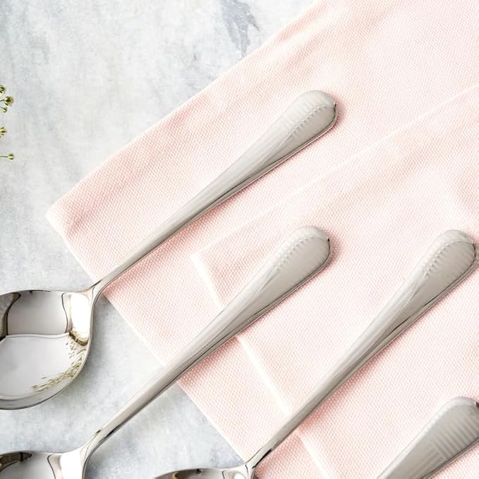Arttdinox Stainless Steel Decoline Soup Spoon Set of 6 | Dishwasher Safe | Modern Elegance | Serveware & Tableware