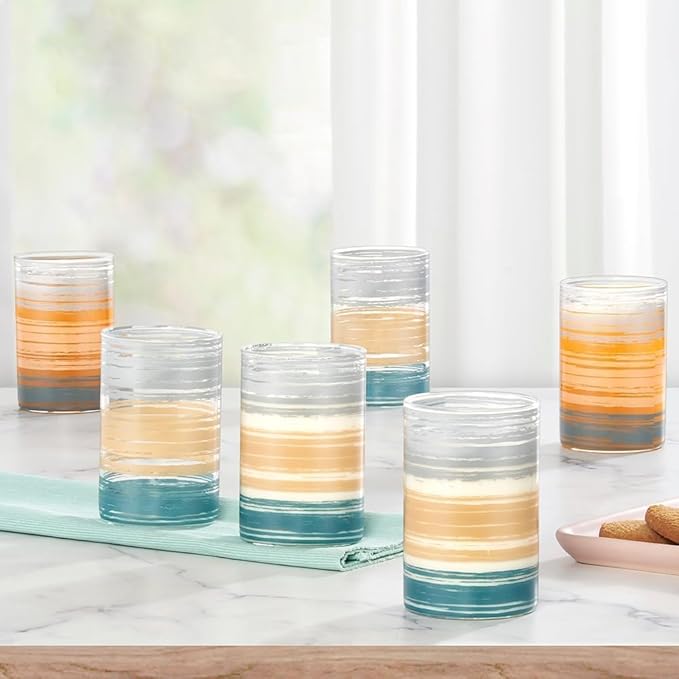 Borosil Artisan Glance 295 Ml 6 Pieces Set Transparent Drinking Glass