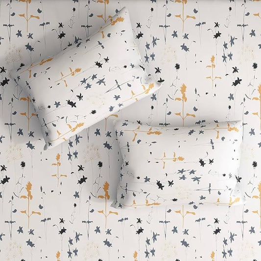 Wakefit Bedsheet For King Size Bedsheet King Size Bed Cotton 2 Pillow Covers Elastic Fitted Sheet Serene Flora Multicolor