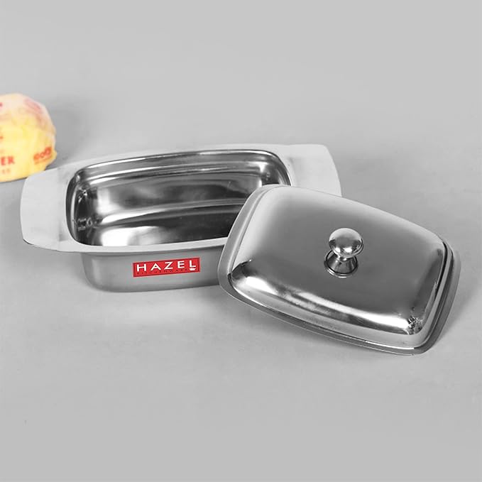 Hazel Stainless Steel Butter Box with Lid Butter Dish with Cover Box for Storing Butter