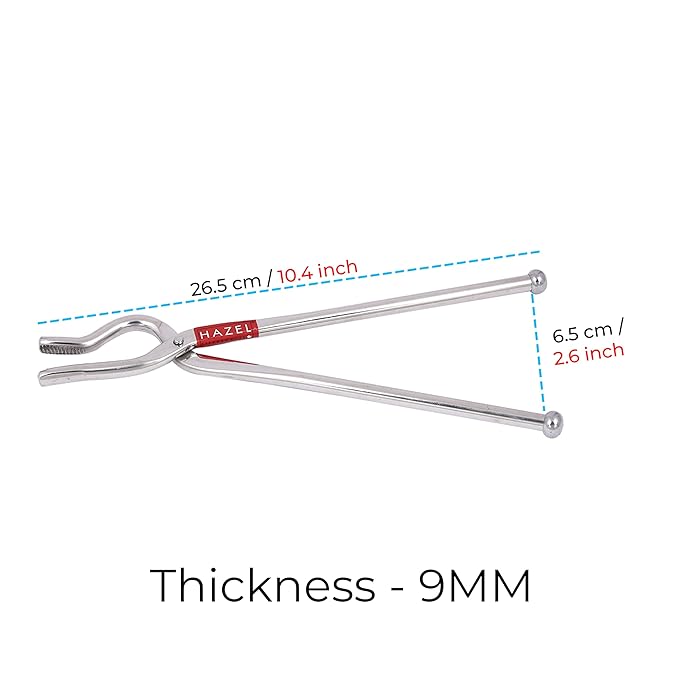 Hazel Stainless Steel Pakad 9 mm Tongs Chimta Pakkad Utensil Holder Kitchen Tools