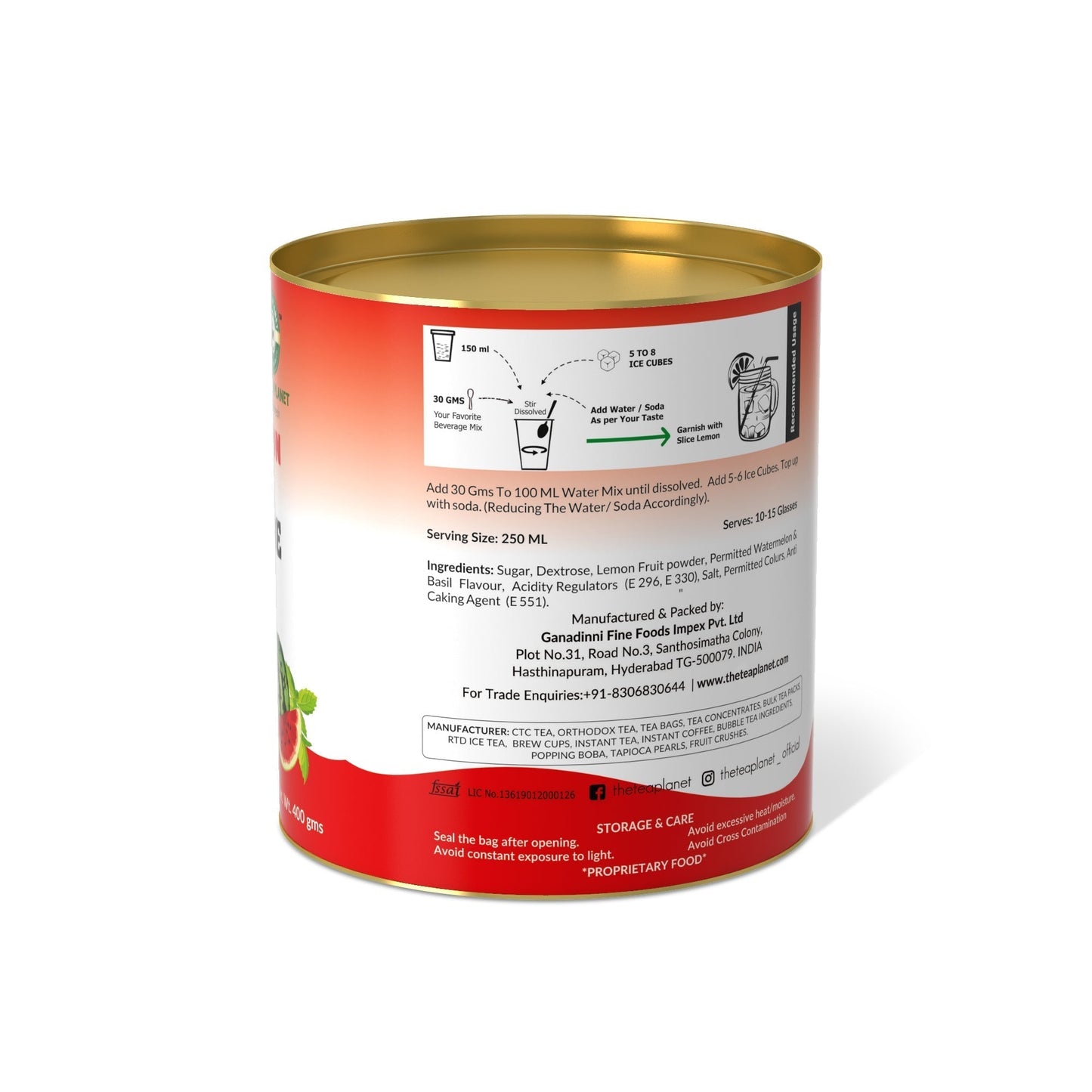 Watermelon & Basil Lemonade Premix - 800 gms