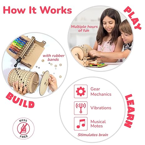 Smartivity Music Machine Toy for Kids 7 Preset Songs Jingle Bells Happy Birthday Diy Stem Toys