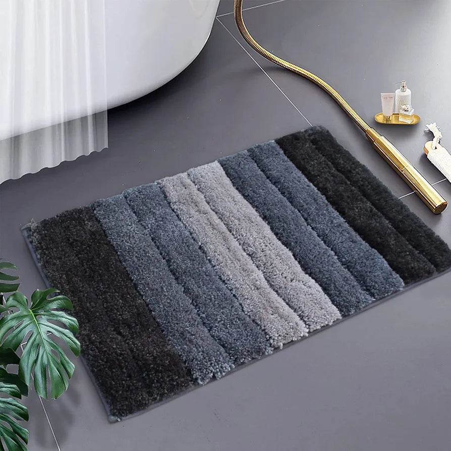 Luxe Home International Microfiber Rectangular Bath mat Soft Anti Slip Skid Luxury Mats 40X60 Cm Colour Shadow