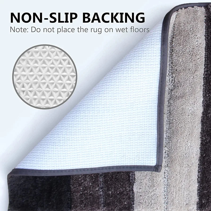 Luxe Home International Microfiber Rectangular Bath mat Soft Anti Slip Skid Luxury Mats 40X60 Cm Colour Anthra (Pack of 2)