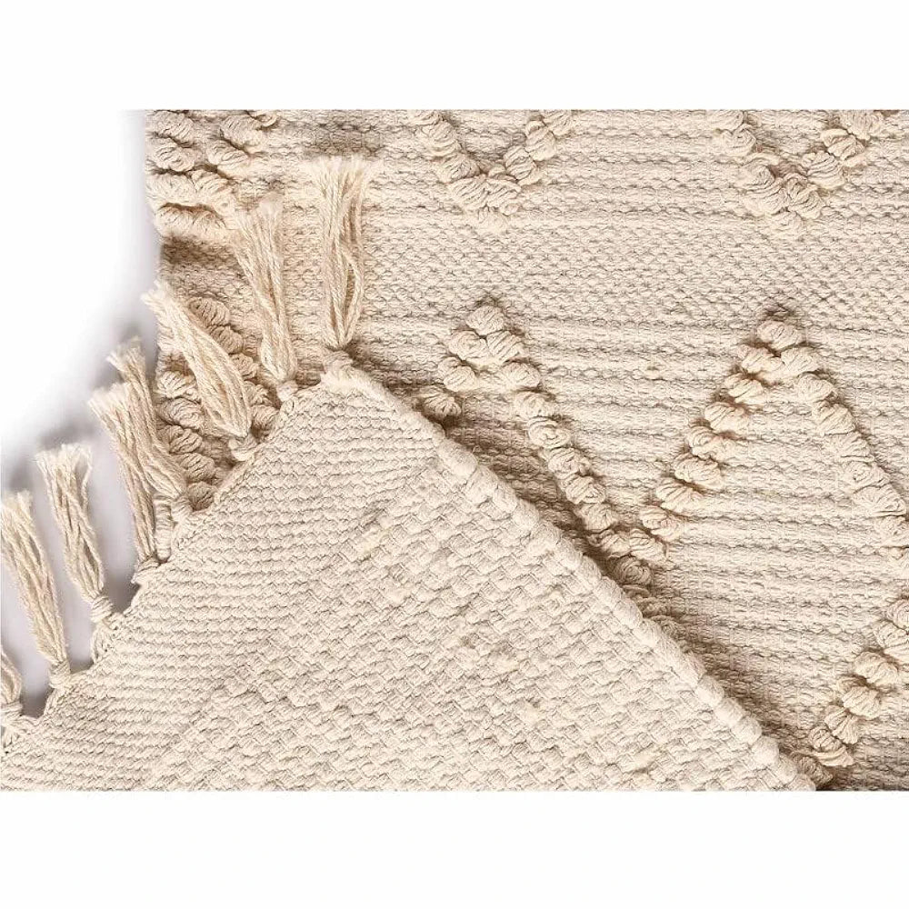 Sashaa World Handwoven Cotton Table Runner Colour Natural
