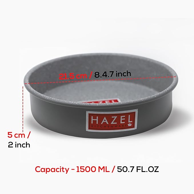 Hazel Cake Mould Non Stick Mold Heavy Gauge Round 1kg Aluminized Steel for Microwave Pan Grey