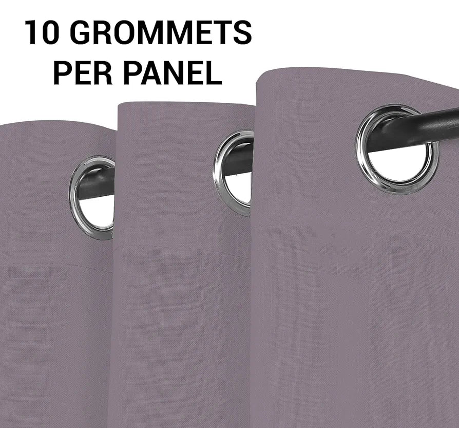 Cloth Fusion Cotton Feel Sheer Door Curtains 7 Feet Long Set of 2 Semi-Transparent Lavender