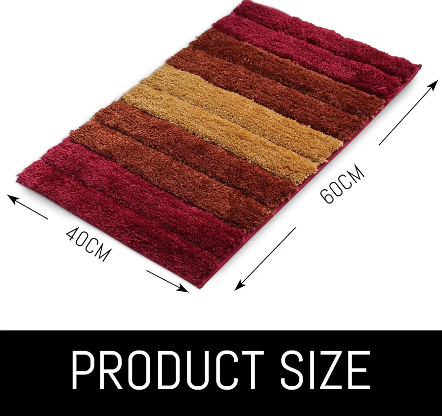 Luxe Home International Microfiber Luxe Home Bath Mat Soft Anti Slip Skid Luxury Mats 40X60 Cm Colour Cherry