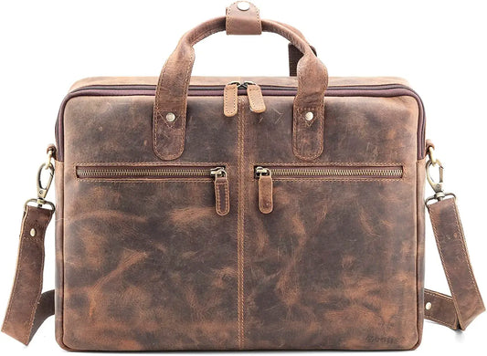Goatter Genuine Leather 16" Inch Laptop Messenger Bag/Office Bag For Men