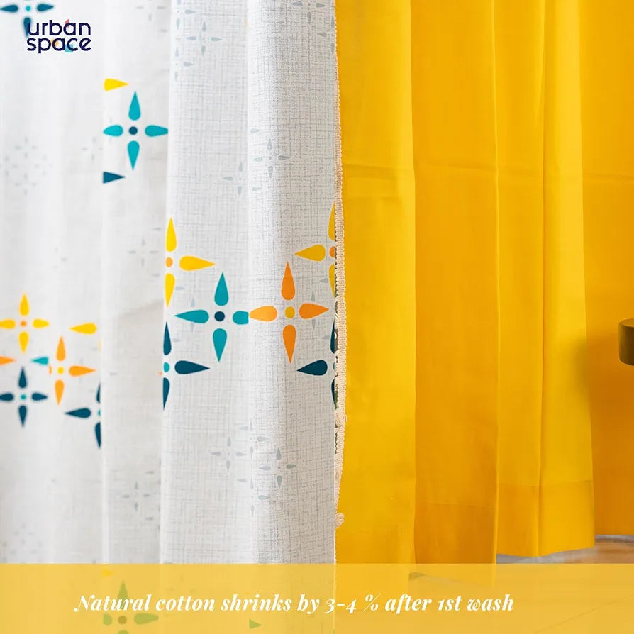 Urban Space Floral Cotton Curtains For Door Combo Set Of 3 Curtains Room Darkening Curtain For Home Decor