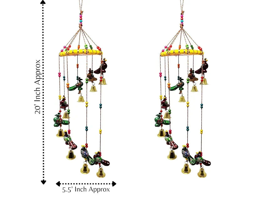 JH Gallery Handcrafted Rajasthani Colored Bell Wind Chime