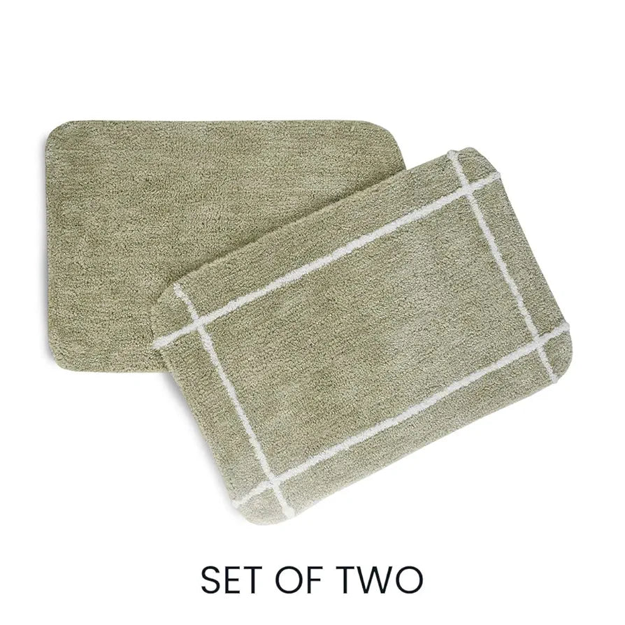 Sashaa World Microfiber Bathmat Colour Mist Green (Pack of 2)