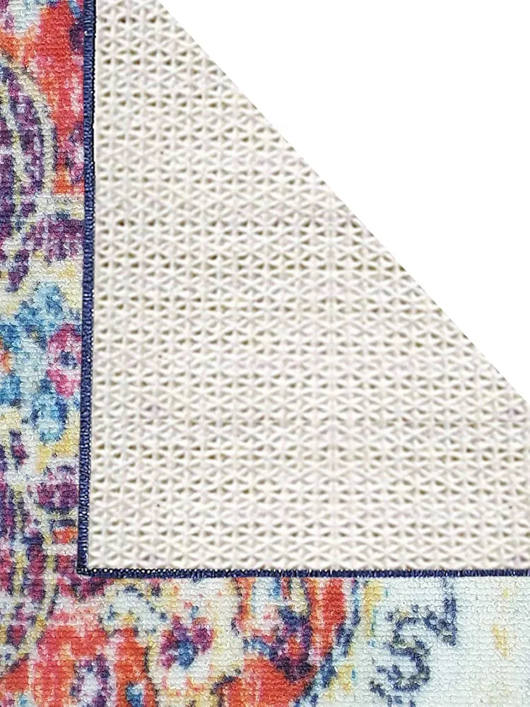 Status Contract 3D Printed Vintage Persian Bedside Runner Carpet Rug Anti Skid Backing for Home