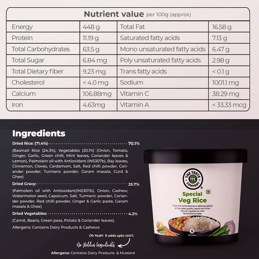 The Taste Company Special Veg Rice - 291 gms(Pack of 3)