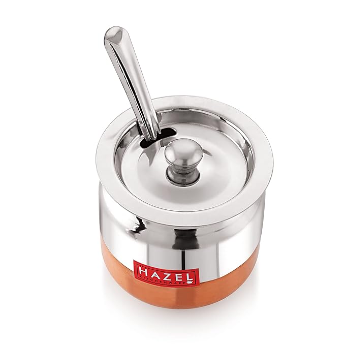 Hazel Stainless Steel Oil and Ghee Container with Spoon for Kitchen 300 ml Multipurpose Oil