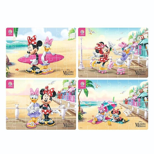Ratna's 4 in 1 Disney Jigsaw Puzzle 140 Pieces for Kids | 4 Jigsaw Puzzles 35 Pieces Each | Minnie Mouse & Daisy