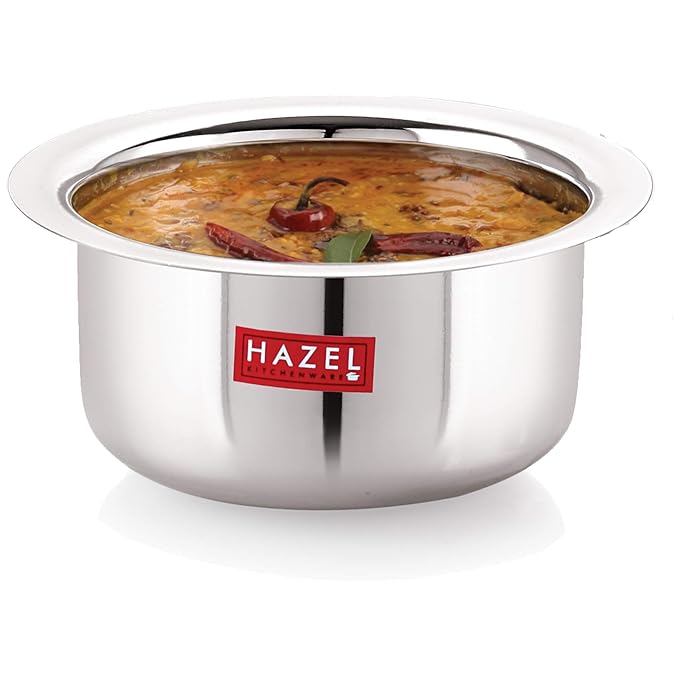 Hazel Small Utensils Set for Kitchen Set of 3 (300 ml, 500 ml & 800 ml) Small Stainless Steel Round Bottom